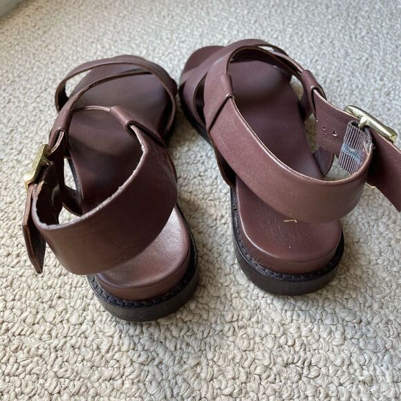 🇫🇷 Jonak Paris Chocolate Wenda leather sandals - Picture 5 of 9
